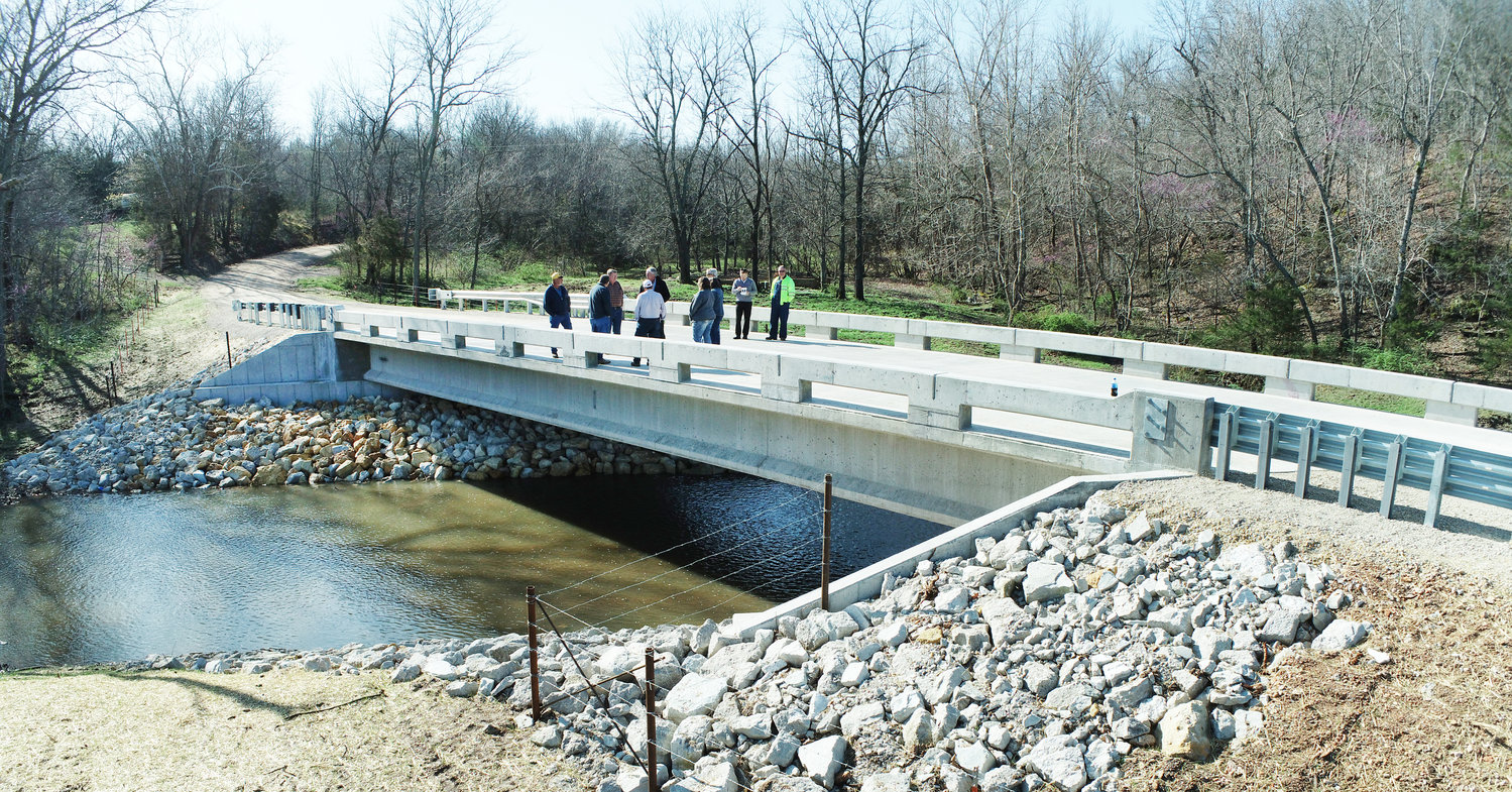 The new BRO bridge on MCR 608 over the Tavern Creek replaces an old bridge. The new bridge is taller, wider and longer. It was built by MERA Construction of Loose Creek, at a cost of $430,651. Maries County’s share of the cost is $17,864.